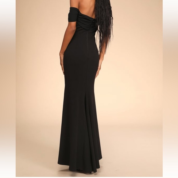 Lulu’s Would You Be Mine Black Off-The-Shoulder Mermaid Maxi Dress - Picture 2 of 4